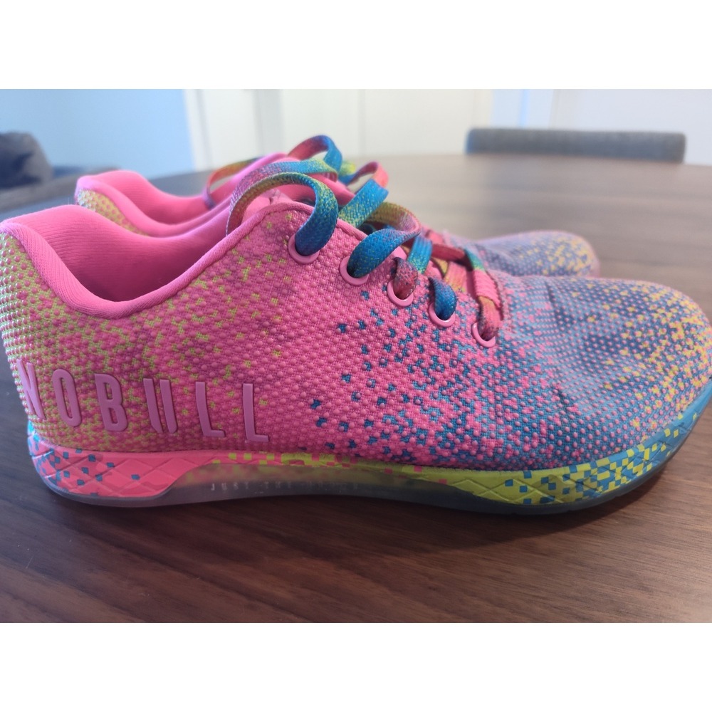 NOBULL Trainer Pink Pixelated Multi-Color SuperFabric Shoes Womens 9 Mens 7.5